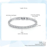 Elegant Beaded Cubic Zirconia Chain Bracelet for Women