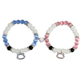 Pulsera para parejas con colgante de gato araña: pulsera magnética a juego para amantes de los gatos