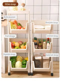 Estantería de almacenamiento con ruedas de varios niveles: estantería móvil y organizador para cocina, baño y hogar 