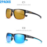 KDEAM Polarized Men's Sunglasses – Square Outdoor Sports Shades, Photochromic Lenses, Non-Slip Nose Pad, Full Accessories (KD530B18)
