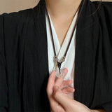 Collar de mariposa con cuentas de estilo chino: elegante cadena de clavícula de verano para mujer