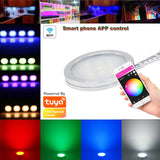 DC12V Tuya WiFi RGB LED Under Cabinet Light – Dimmable Puck Lights for Smart Home Decor