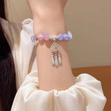 Glow-in-the-Dark Kitten Charm Bracelet for Women