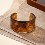 Vintage Geometric Resin Bangle – Bold Cuff Bracelet for Women