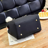Women’s Vintage PU Leather Satchel – Plush Tassel Crossbody & Shoulder Bag