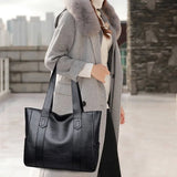 Vintage PU Leather Shoulder Bag – Large Capacity Crossbody Tote for Women