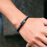 Men's Stainless Steel Rope Chain Bracelet – Bohemian Style Charm Bracelet for Father’s Day and Gifts