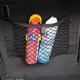 Universal Car Back Seat Mesh Storage Net – Elastic Organizer with Magic Sticker for Trunk or Seat Back