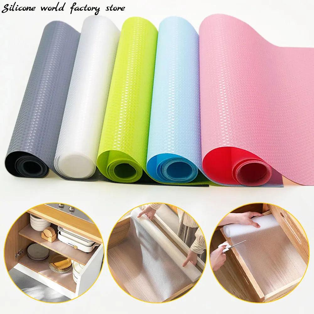 Revestimiento impermeable reutilizable para estantes y cajones: tapete antideslizante y resistente a la humedad para cocina y gabinetes