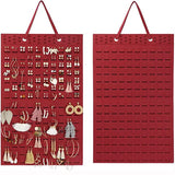 Organizador de joyas de terciopelo para montar en la pared: bolsa de fieltro para guardar pendientes, collares y anillos