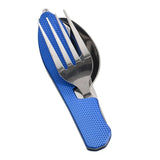 Juego de utensilios de camping plegables: cuchillo, tenedor y cuchara multifunción para viajes al aire libre y picnic 