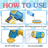 40/69 Hole Bubble Machine - High-Capacity Party Blower for Kids & Adults