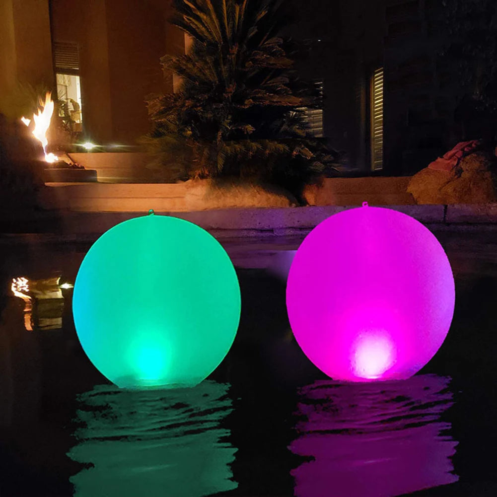 40cm LED Pool Light Ball - 16-Color Floating Beach Ball for Water Parties