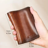 Genuine Leather Anti-Theft Wallet – Multifunctional Trifold Wallet for Men and Women