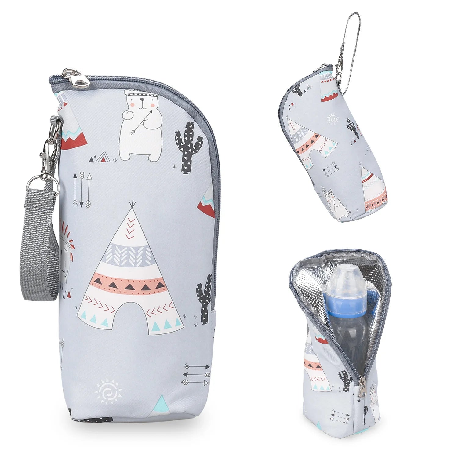 Bolsa para biberones, calentador portátil para biberones, molde de aluminio para alimentación de bebés, bolsa colgante para cochecito de paseo