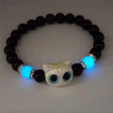 Glow-in-the-Dark Kitten Charm Bracelet for Women