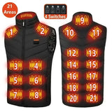 Men's Winter 27 Zone Heating Vest Jacket USB Smart Electric Sleeveless Jacket Self-heating Clothes Women's Snow Warm Padded Coat