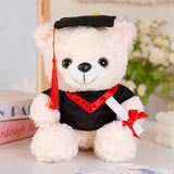 25cm Graduation Bear Plush Toy – Cute Doctor Teddy with Christmas Hat