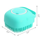 Pet Shampoo Brush with Massage Bristles - Silicone Bath Scrubber for Dogs & Cats