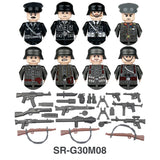 WW2 Military Building Blocks Set - Army Soldier & Motorcycle Model Kit