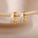 Trendy Heart-Shaped Stainless Steel Hoop Earrings for Women