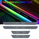 LED Car Door Sill Lights with Logo Projector – USB-Powered Threshold Lighting Kit (4pcs)