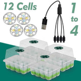 LED Grow Light Seed Starter Kit - Indoor Germination Tray with Transparent Dome