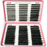 Professional DIY Cluster Eyelash Extensions Kit – 570-640pcs Mixed Length Voluminous Lashes