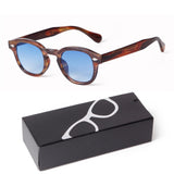 Gafas de sol redondas pequeñas con degradado azul de moda: gafas de sol cuadradas de diseño vintage con diseño de tortuga para hombres y mujeres