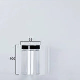 Airtight Clear Plastic Storage Jar – Sealed Food Container with Black Lid