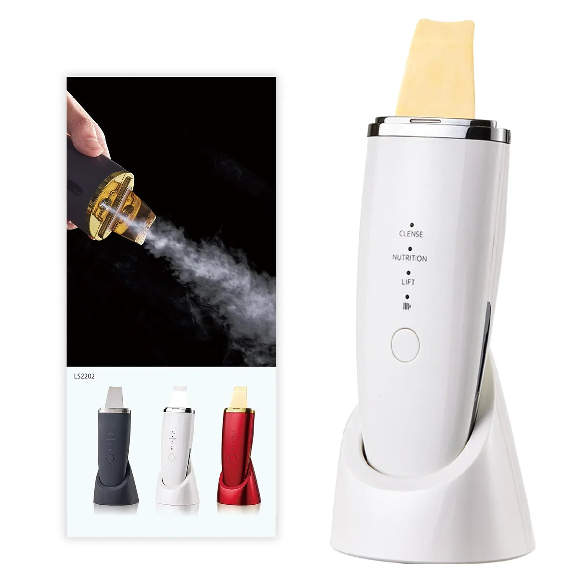 Ultrasonic Skin Scrubber with EMS & Ion Technology for Deep Facial Cleansing
