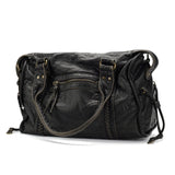 Bolso de mano vintage de gran capacidad para mujer: bolso de mano de piel sintética suave, bolso retro para hombro y bandolera