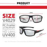Gafas de sol fotocromáticas VIVIBEE para hombre, gafas deportivas negras para mujer, gafas de sol polarizadas que cambian de color para conducir 2025