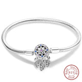 925 Sterling Silver Charm Bracelet for Women – Heart, Star, Moon & More