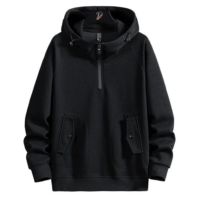 Men's Drop Shoulder Hooded Sweatshirt – Casual Autumn & Winter Pullover