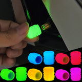 Glow-in-the-Dark Multi-Color Tire Valve Caps – Fluorescent Stem Covers for Cars, Motorcycles & Bicycles