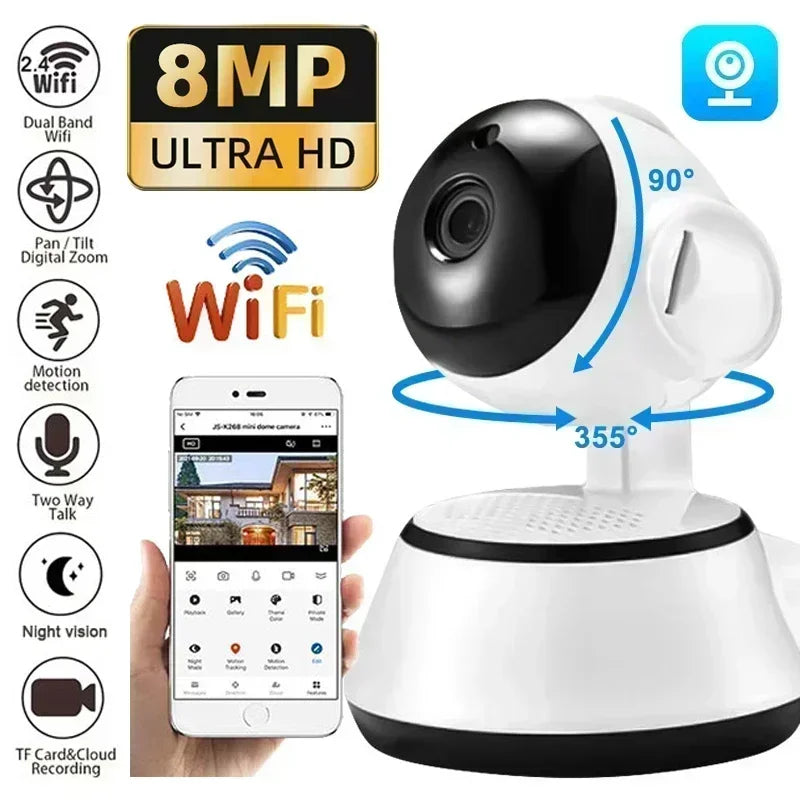 8MP PTZ Security Camera – AI Human Tracking & Full Color Night Vision