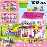 Villa de verano con vistas a la calle de la ciudad: juego de bloques de construcción para niños