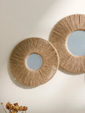 Boho Round Wall Mirror with Hanging Rope – Stylish Home Décor