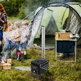 Foldable Stainless Steel Outdoor Firewood Stove with Fire-Viewing Window