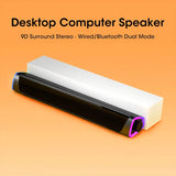 Bluetooth 5.0 Computer Speaker Bar with 4D Stereo Sound for Laptops and PCs