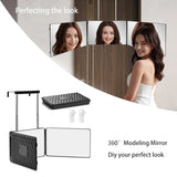 360° Self Haircut Mirror with LED Lights – Adjustable Brightness for Perfect DIY Haircuts & Makeup