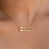 Custom Double Name Necklace - Personalized Stainless Steel Paper Clip Pendant for Women