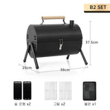Portable Dual-Sided Charcoal Grill Stove for Outdoor Cooking & Camping