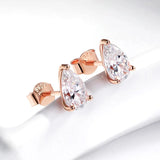 Pear Cut Moissanite Stud Earrings – D Color, VVS1 Clarity, 925 Sterling Silver