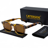 CATERSIDE Retro Punk Square Sunglasses – Small Frame Trendy Shades for Men & Women