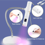 Portable USB Rechargeable UV Nail Lamp - Handheld Gel Polish Dryer for Quick Manicures