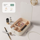 Foldable LED Makeup Mirror with Storage – Portable Vanity Mirror for Travel & Home