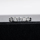 Round Cut Moissanite Ring – 925 Sterling Silver Classic Wedding Band for Women with GRA Certification