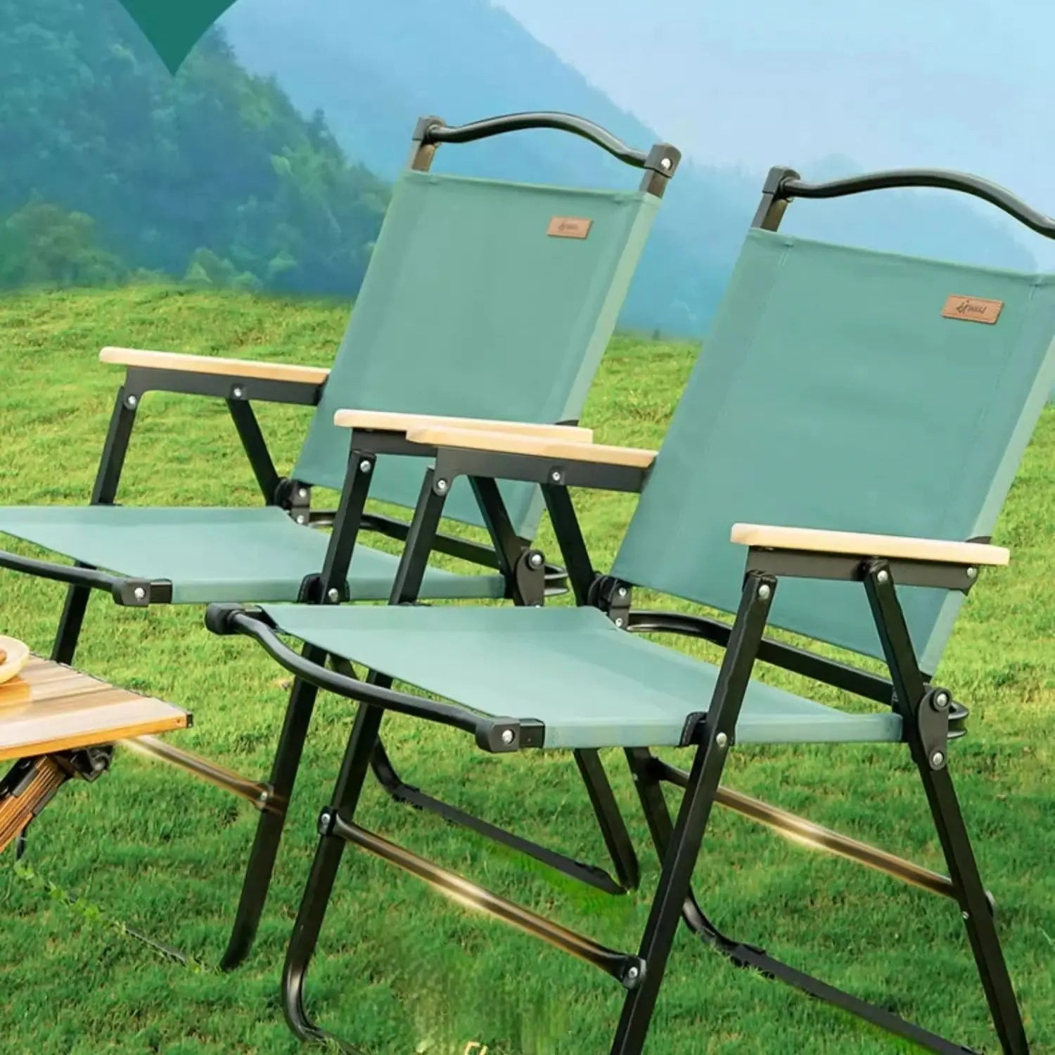 Foldable Wooden Beach Chair with Armrests – Heavy-Duty Outdoor Lounge Seating